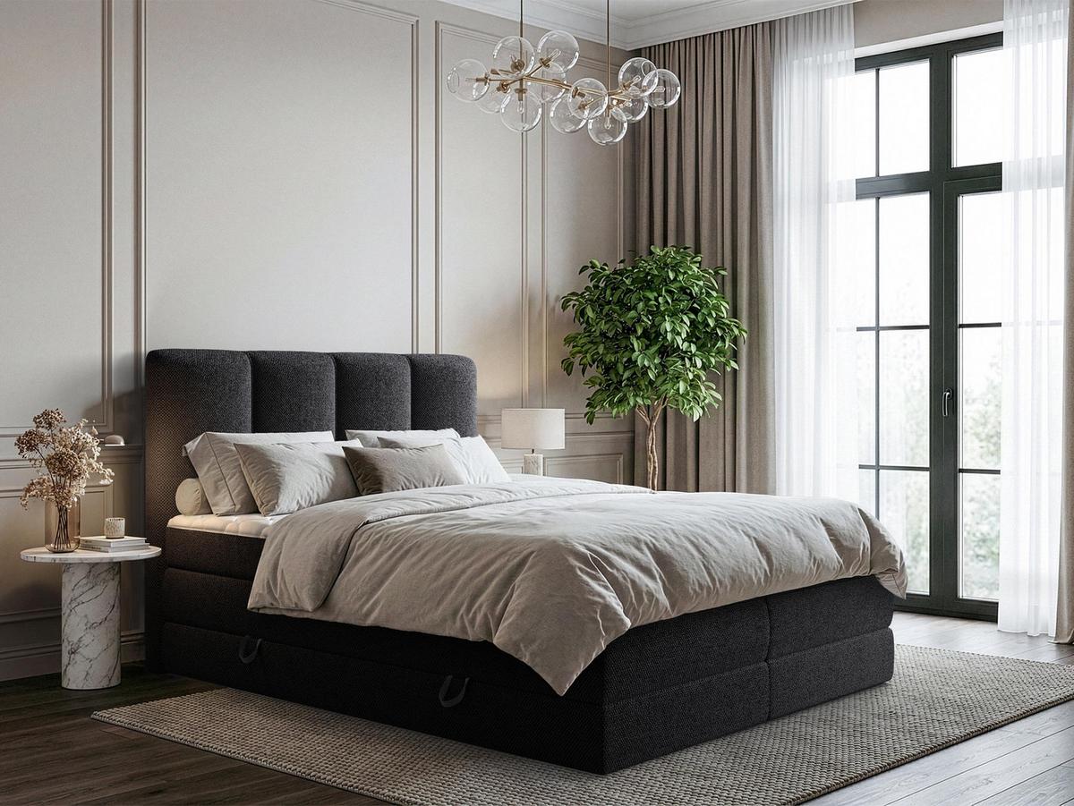 BOXSPRINGBETT Point - Anthrazit, Holz/Holzwerkstoff (160/200cm) - MIRJAN24