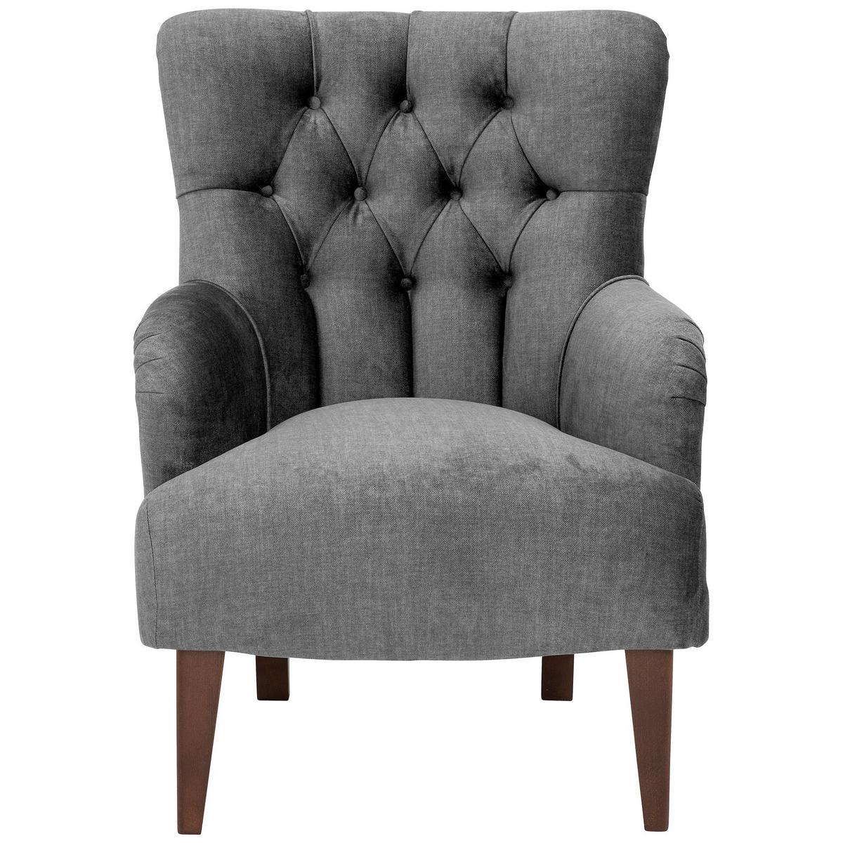 POLSTERSESSEL Kaiya Samtvelours anthrazit - Anthrazit, Kunststoff (71/97/82cm) - 58aufmkessel