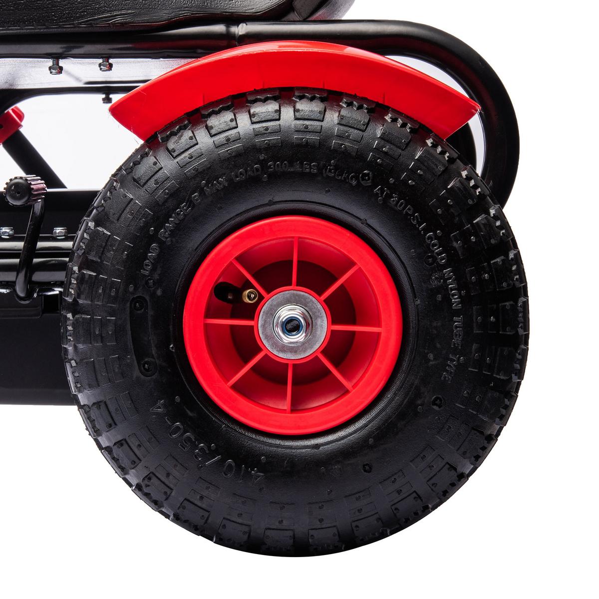 KINDER-GOKART Kunststoff Metall Rot - Rot, Kunststoff (117/58/61cm) - HOMCOM