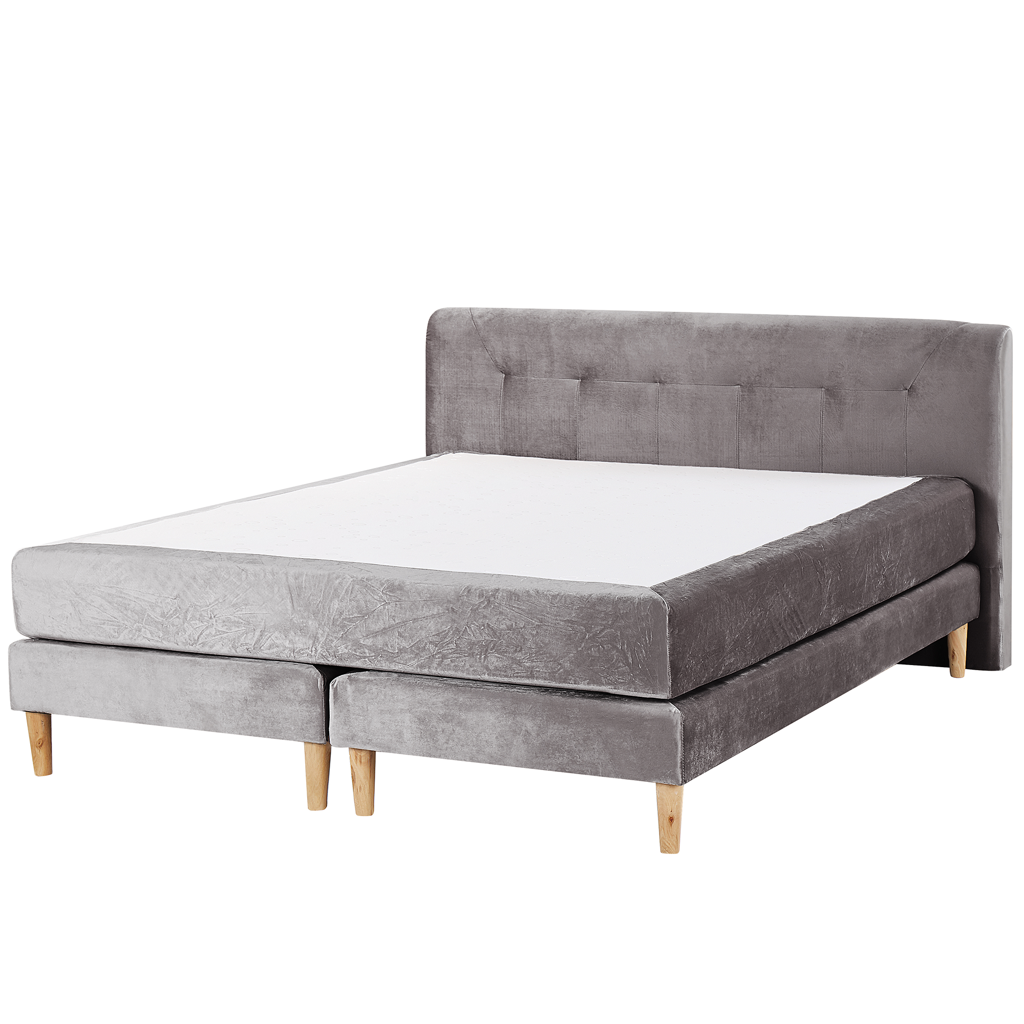 BOXSPRINGBETT 160/200cm Grau Marquise - Grau, Textil (160/200cm) - Beliani