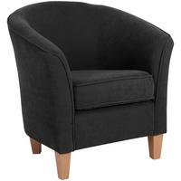 SESSEL Karine Bezug Veloursstoff Buche natur / schwarz - Schwarz, Kunststoff (70/74/70cm) - 58aufmkessel