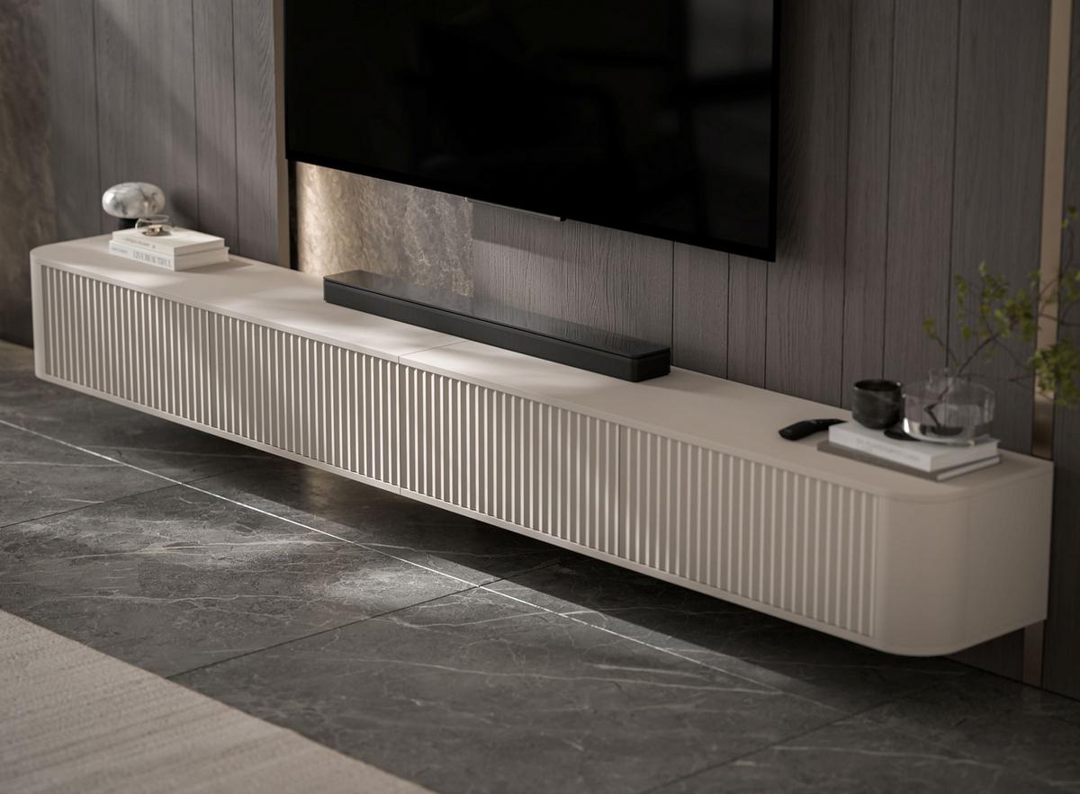 TV-LOWBOARD 2er-Set Aurora Kaschmir matt 280 cm - Kaschmir, Holzwerkstoff (280/30/35cm) - Meble Lindner