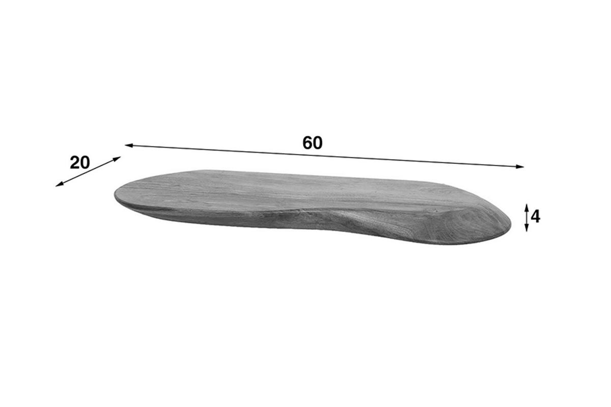 WANDREGAL HUZO Holz Akazie - Naturfarben, Holz (60/4/20cm) - KAWOLA