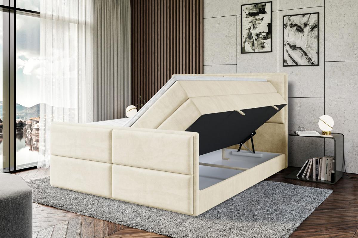 BOXSPRINGBETT AURA-Z KING - 120 x 200 - H3/H4 - Beige - Beige, Holzwerkstoff (120/200cm) - ALTDECOR