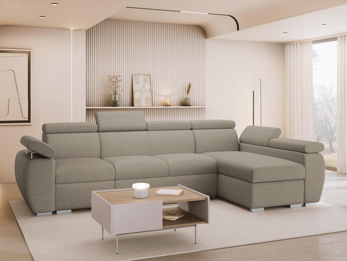 ECKSOFA Boston LCP, Seite: Rechts 1P(65)+2R+LCP - Kaschmir/Silberfarben, Holz/Textil (320/170cm) - MIRJAN24