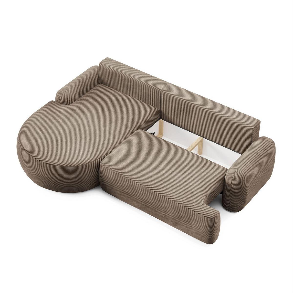 ECKSOFA CLEO II mit Schlaffunktion Version Linke Poso 02 - Cappuccino, Kunststoff (264/172cm) - Lookway