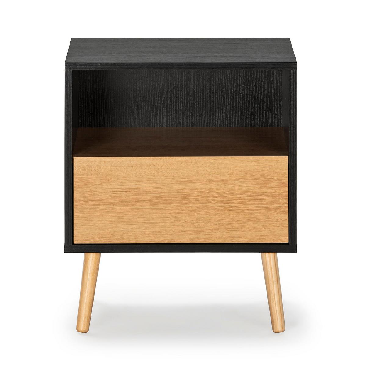 NACHTTISCH Apolo 1 Schublade - Schwarz, Holzwerkstoff (45/52/40cm) - VS Venta-stock