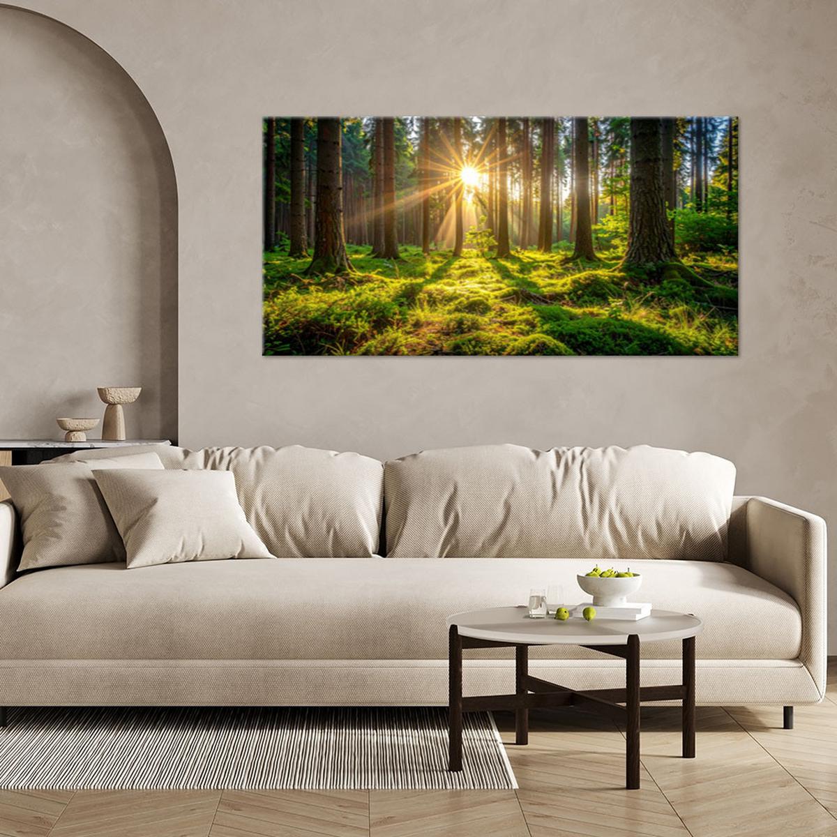 LEINWANDBILD Landschaften 100x50cm - Grün, Textil (100/50cm) - Feeby