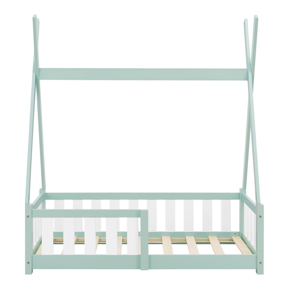 KINDERBETT Helsingborg - Mintgrün, Holz (70/140cm) - [en.casa]