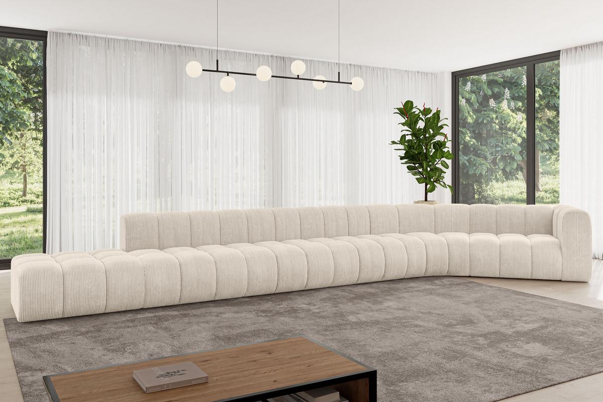 ECKSOFA modulares Sofa Tilmo-L3 - 581x194x70 cm Beige - Beige, Holzwerkstoff/Textil (581/194cm) - ALTDECOR