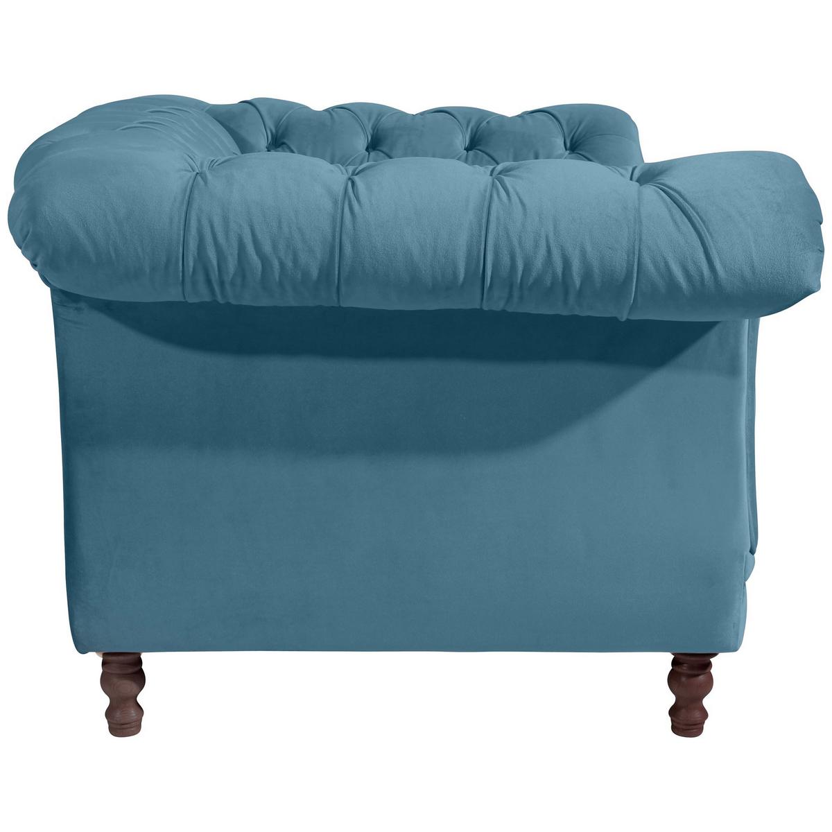 CHESTERFIELD Sessel Kaylin Samtvelours petrol - Petrol, Kunststoff (100/80/167cm) - 58aufmkessel