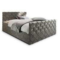 BOXBETT MANDI 140x200 cm mit Matratze und Topper - Grau - Grau, Holz (140/200cm) - MASSENO