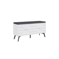 SCHUHSCHRANK 4 Türen - Dune bench - 107/35/55 cm - Weiß, Holzwerkstoff (107/55/35cm) - Calicosy