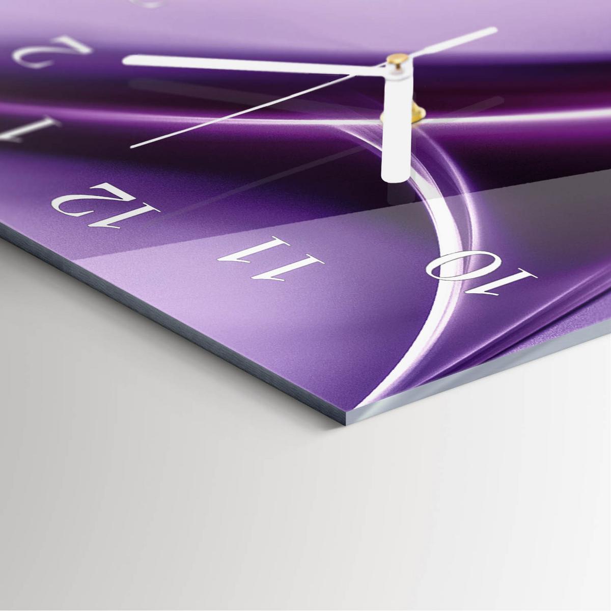 WANDUHR aus Glas 30x60 cm - Abstraktion - Lila, Glas (30/60/0.4cm) - TULUP
