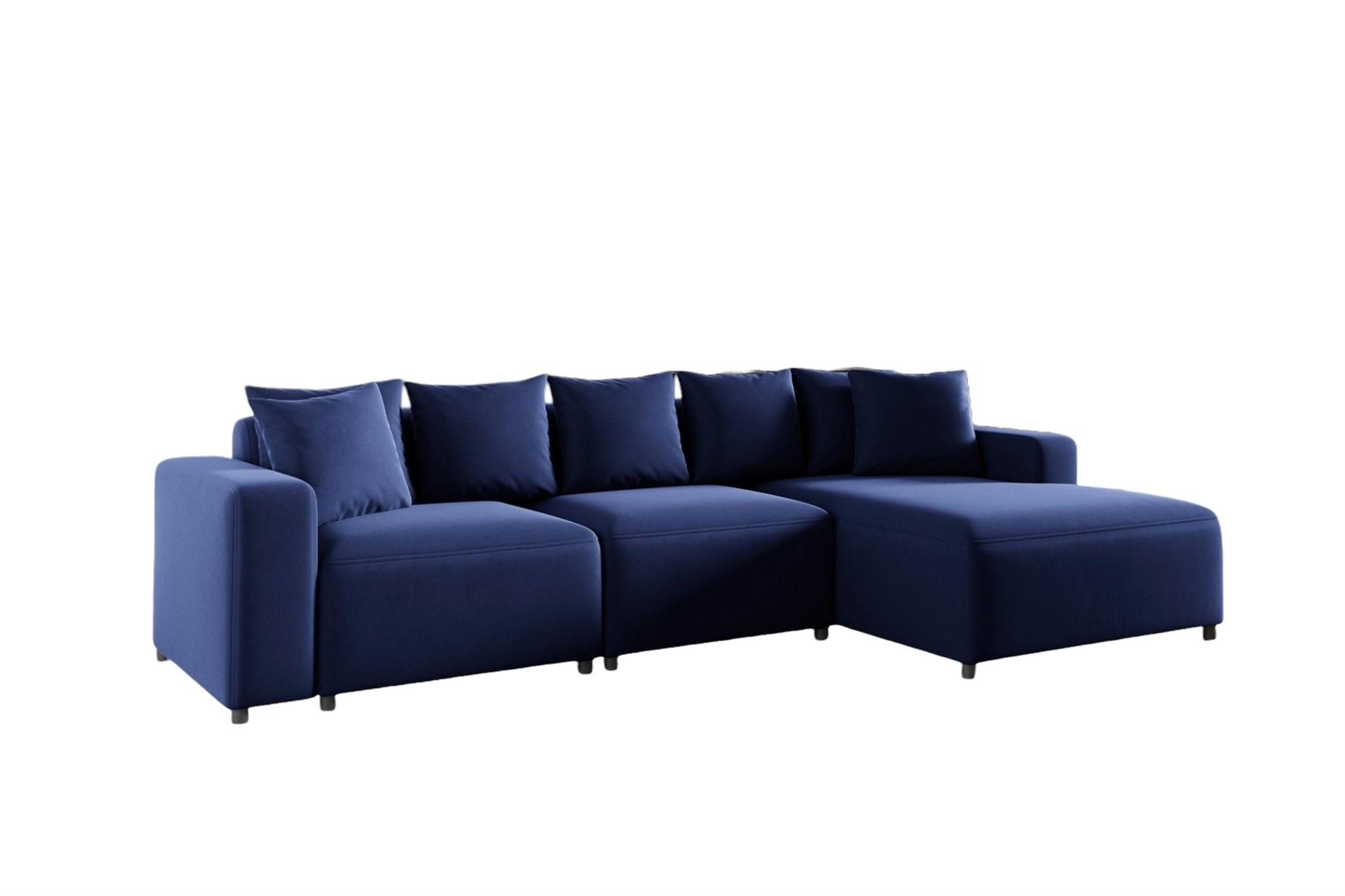 ECKSOFA Megan In Salvador - Dunkelblau, Holzwerkstoff/Textil (331/165cm) - Fun Möbel