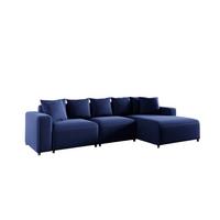 ECKSOFA Megan In Salvador - Dunkelblau, Holzwerkstoff/Textil (331/165cm) - Fun Möbel