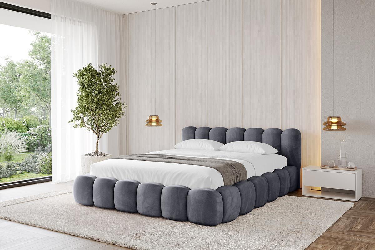 POLSTERBETT mit Bettkasten und Lattenrost, Boxbett ohne Matratze - SENA-v1 180x200 Dunkelgrau - Dunkelgrau, Holzwerkstoff/Textil (180/200cm) - ALTDECOR