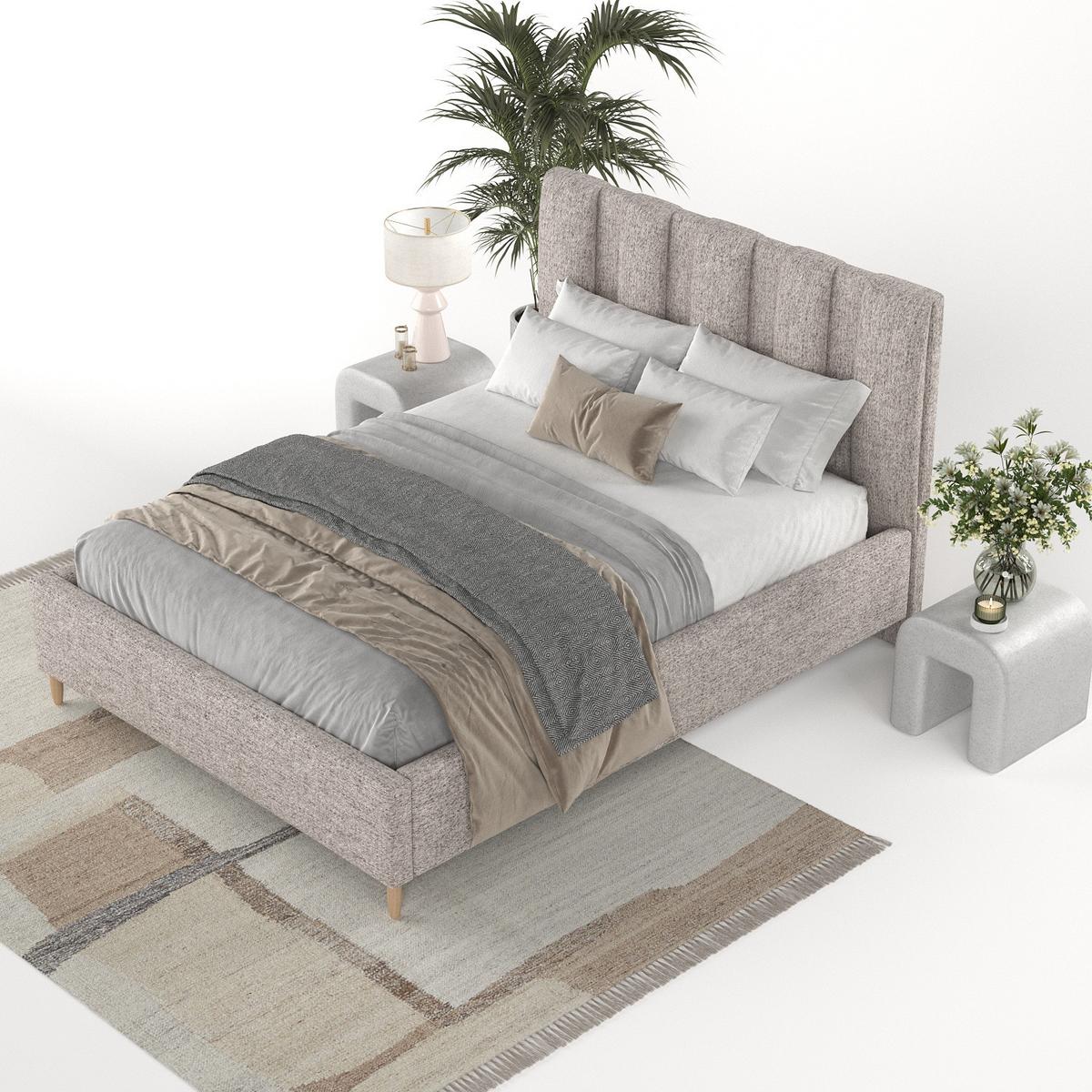 POLSTERBETT Loom 140/200 cm Beige im Neve Stoff - Beige/Naturfarben, Holz/Holzwerkstoff (140/200cm) - AltaBeds