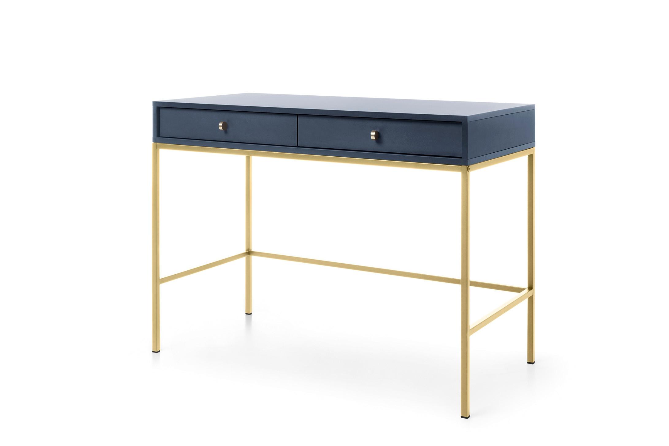 KONSOLENTISCH MONDO 104/78/50 cm mit Schubladen, Blau - Blau, Holzwerkstoff (50/104/78cm) - MASSENO