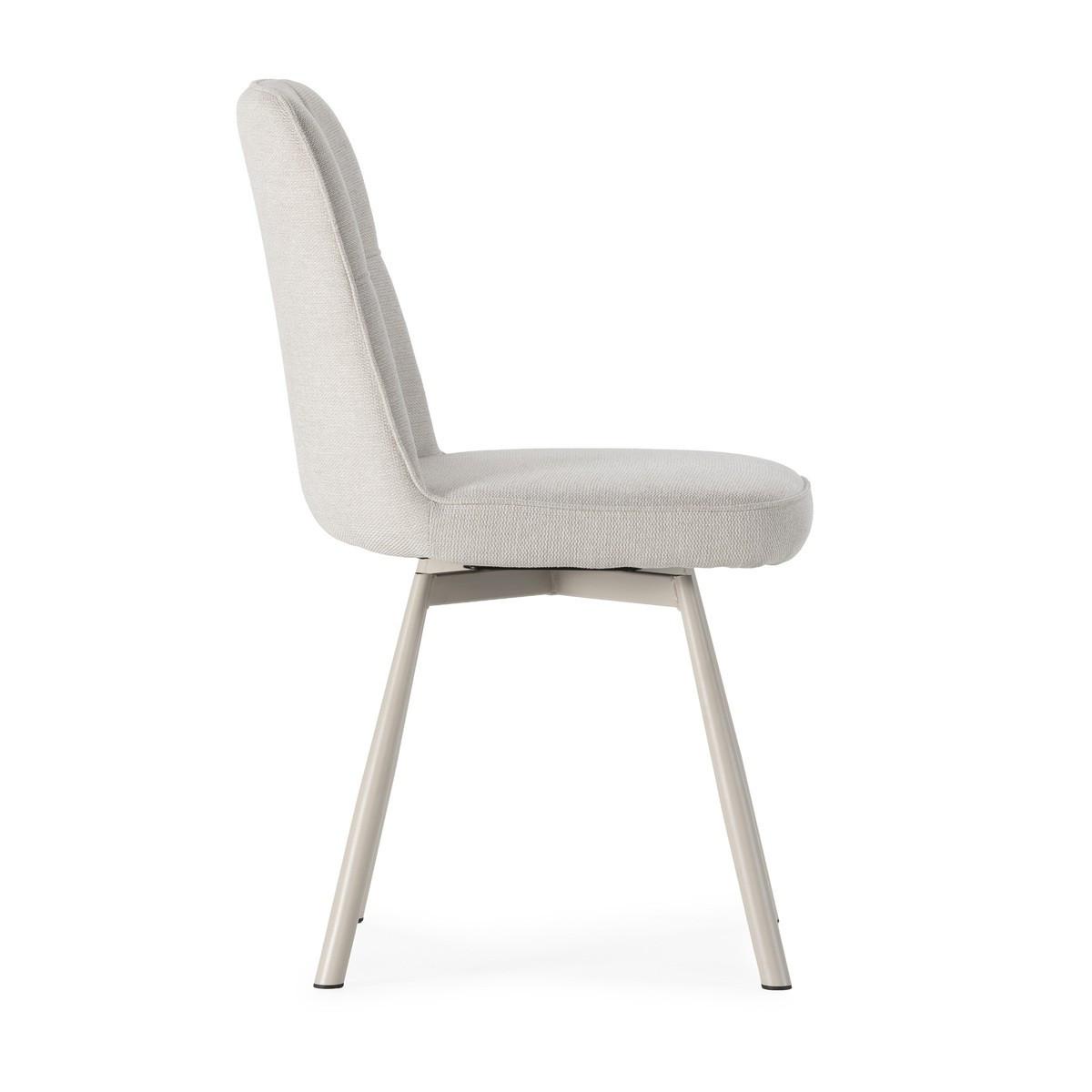 ESSZIMMERSTÜHLE 4er Set 56/46/49,5 cm - Creme, Textil (56/49.5/75.5cm) - Calicosy
