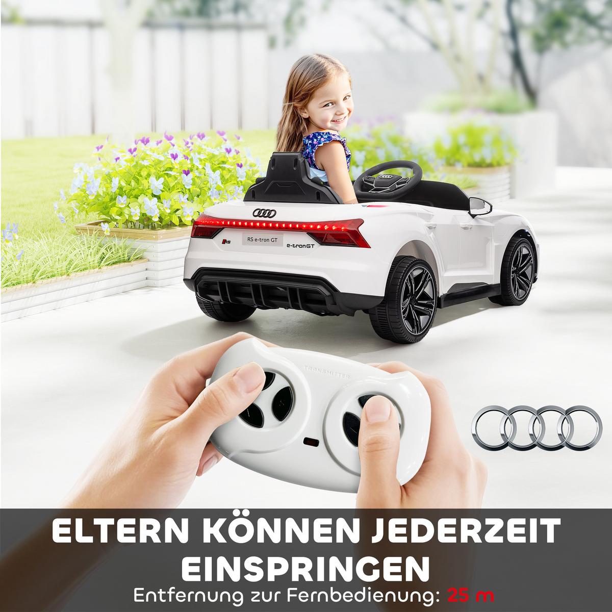 KINDER Elektroauto, Kinderauto mit 2,4G Ferbedienung, Kinderfahrzeug, Weiß - Weiß, Metall (103/58/41cm) - HOMCOM