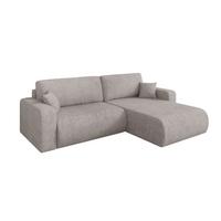 ECKSOFA mit Schlaffunktion Ottomane Rechts BERY-L 276x193x88 Hellgrau Velours - Hellgrau/Schwarz, Holzwerkstoff/Kunststoff (276/193cm) - ALTDECOR