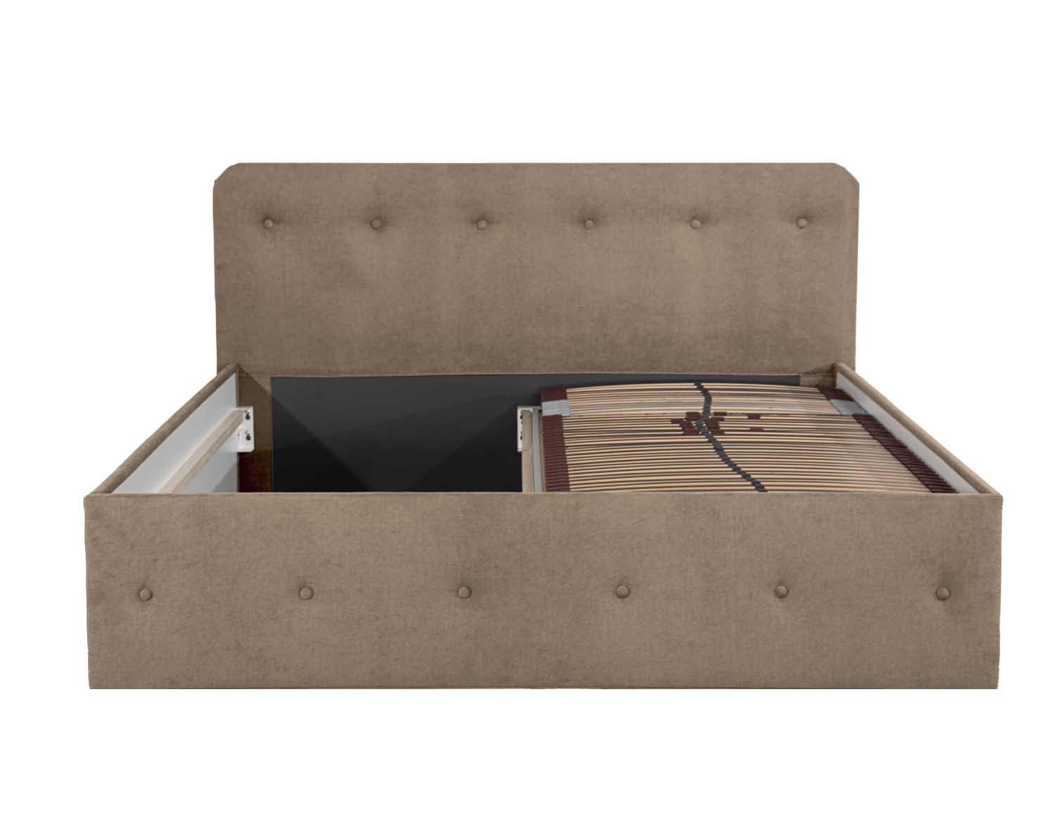 POLSTERBETT Luxi Beige 180 x 200 x 40 cm Stauraum ohne hydraulische Funktion Mit hochwertiger Matratze H3 (bis 120 kg) und Lattenrost - Beige, Holz (180/200cm) - Halmon Schlafkomfort Betten 