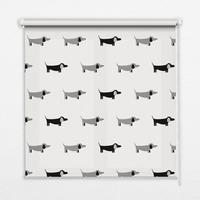 INNENROLLO - Fensterrollo - Rollo - 110x140 cm - Gezeichnete Hunde - Schwarz, Kunststoff (110/140/0.5cm) - TULUP