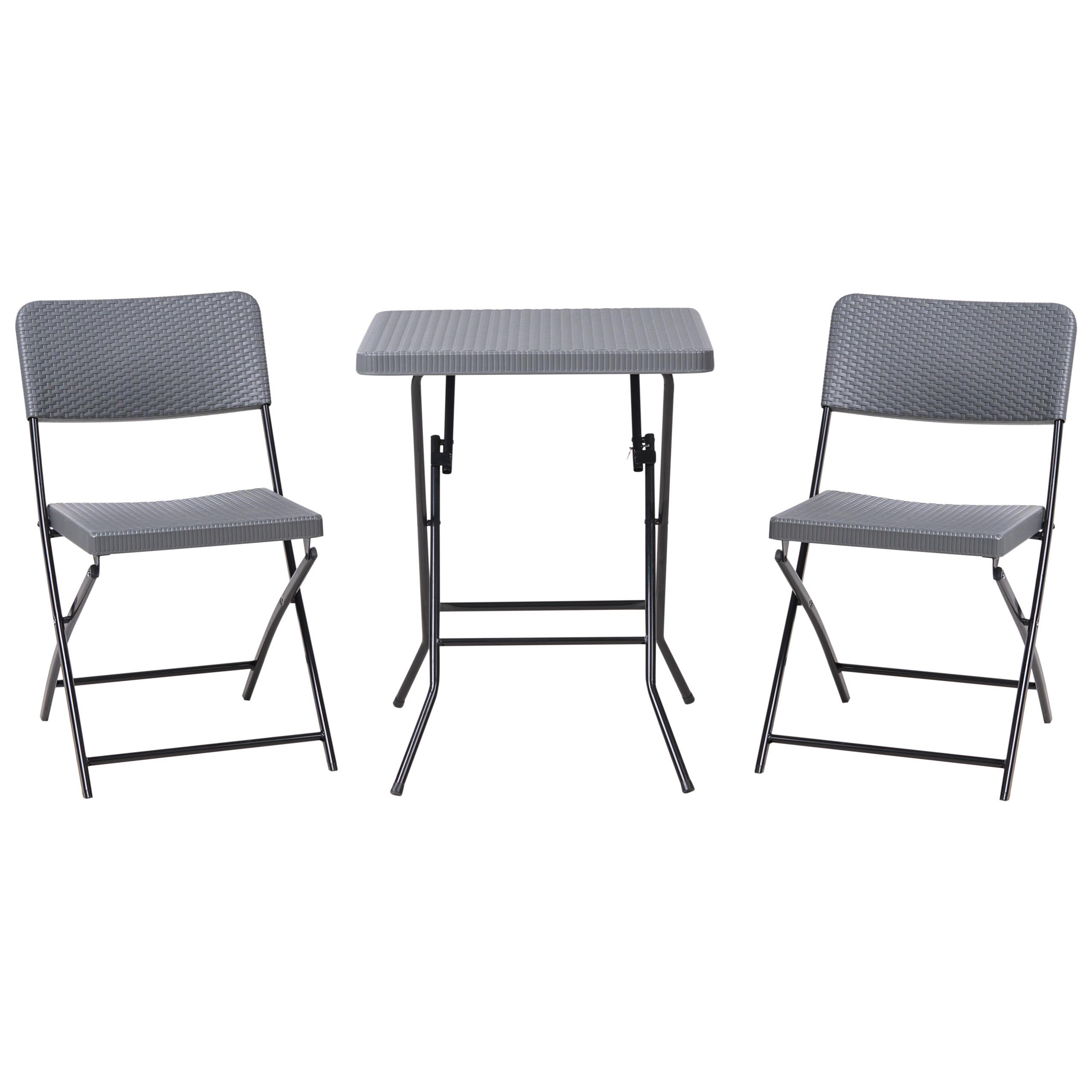 BISTRO-SET klappbar Grau Trappeto Trappeto - Grau, Kunststoff - Beliani