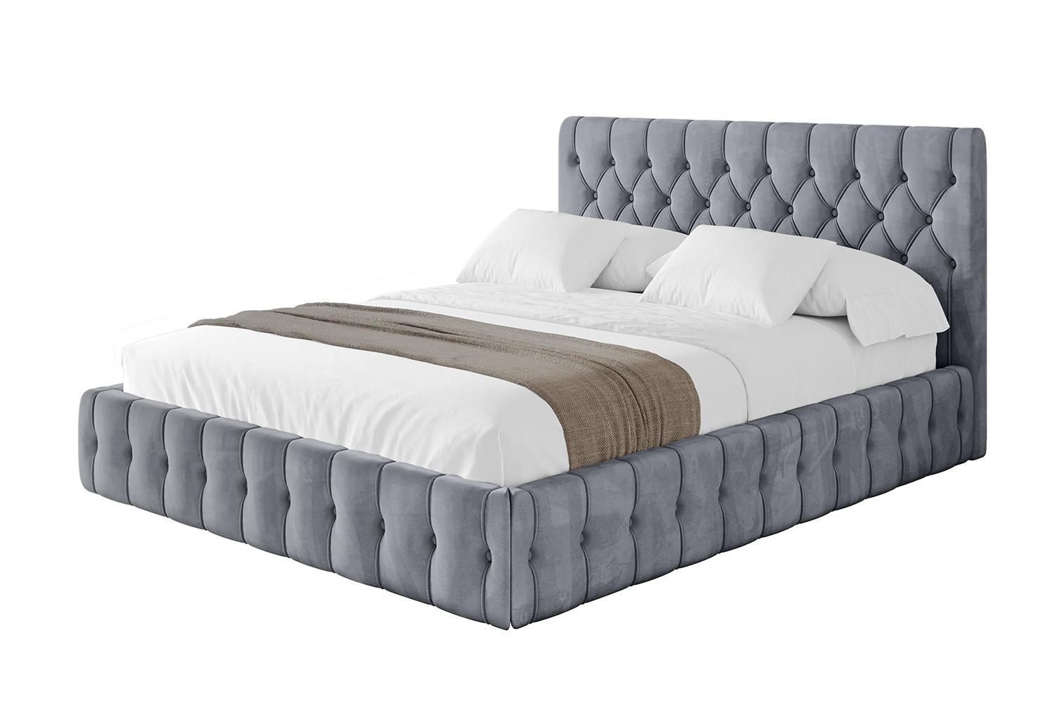POLSTERBETT mit Bettkasten und Lattenrost, Boxbett ohne Matratze - LARO 180x200 Grau - Grau, Holzwerkstoff/Textil (180/200cm) - ALTDECOR