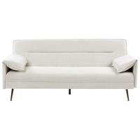 SCHLAFSOFA 3-Sitzer Stoff Cremeweiß Vayla - Creme, Textil (198/85/64cm) - Beliani