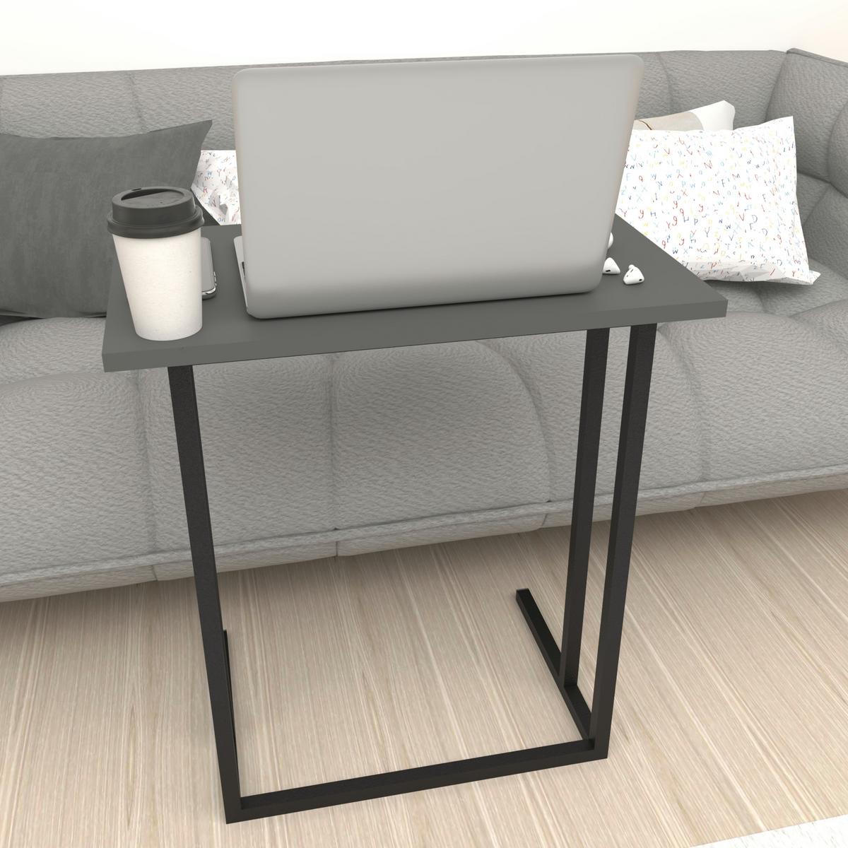 LAPTOPTISCH Högsby - Anthrazit, Holzwerkstoff (36/60/66cm) - [en.casa]
