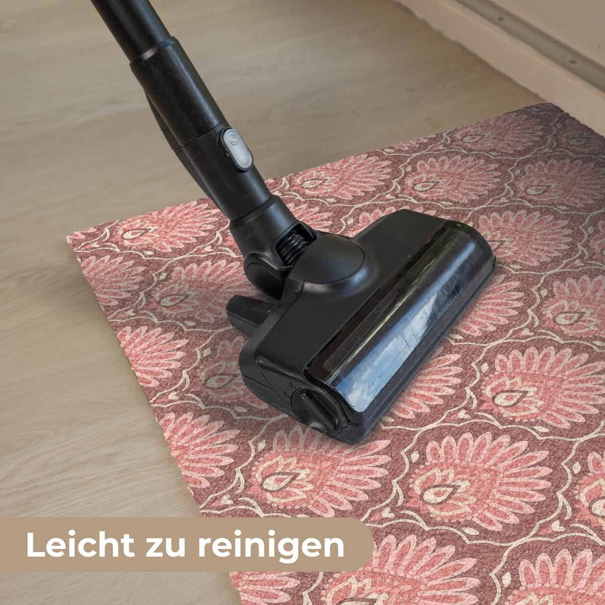 FUSSMATTE Fächermotiv - Muster - Rosa Türmatte 60x40 cm - Altrosa, Kunststoff (60/0.4cm) - MuchoWow