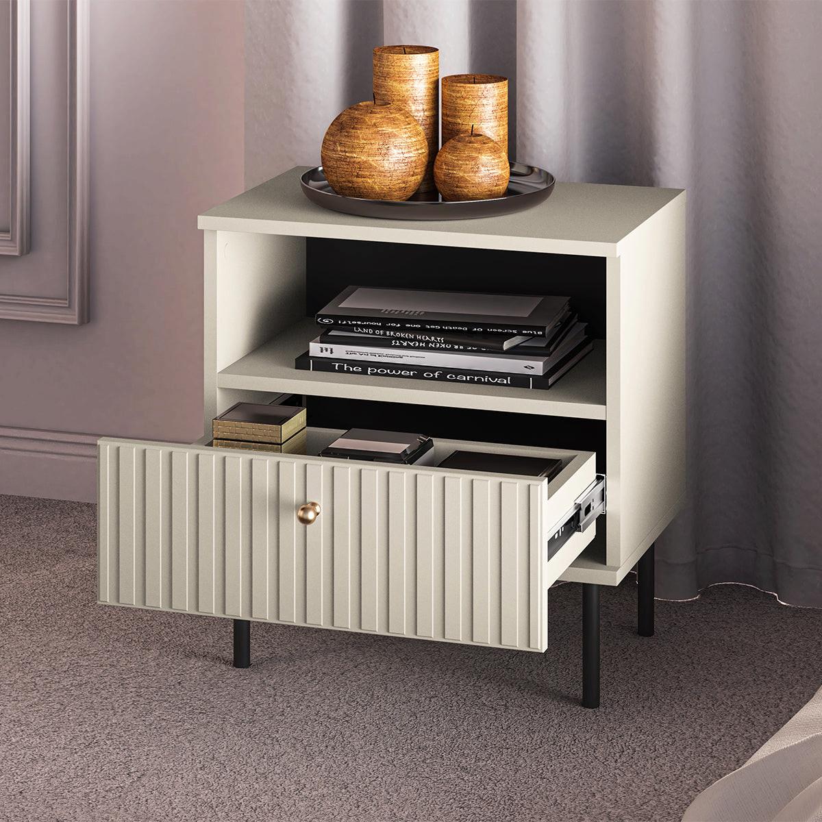 NACHTTISCH Nova Beige - Beige, Holzwerkstoff (50/53/34cm) - Petits-meubles