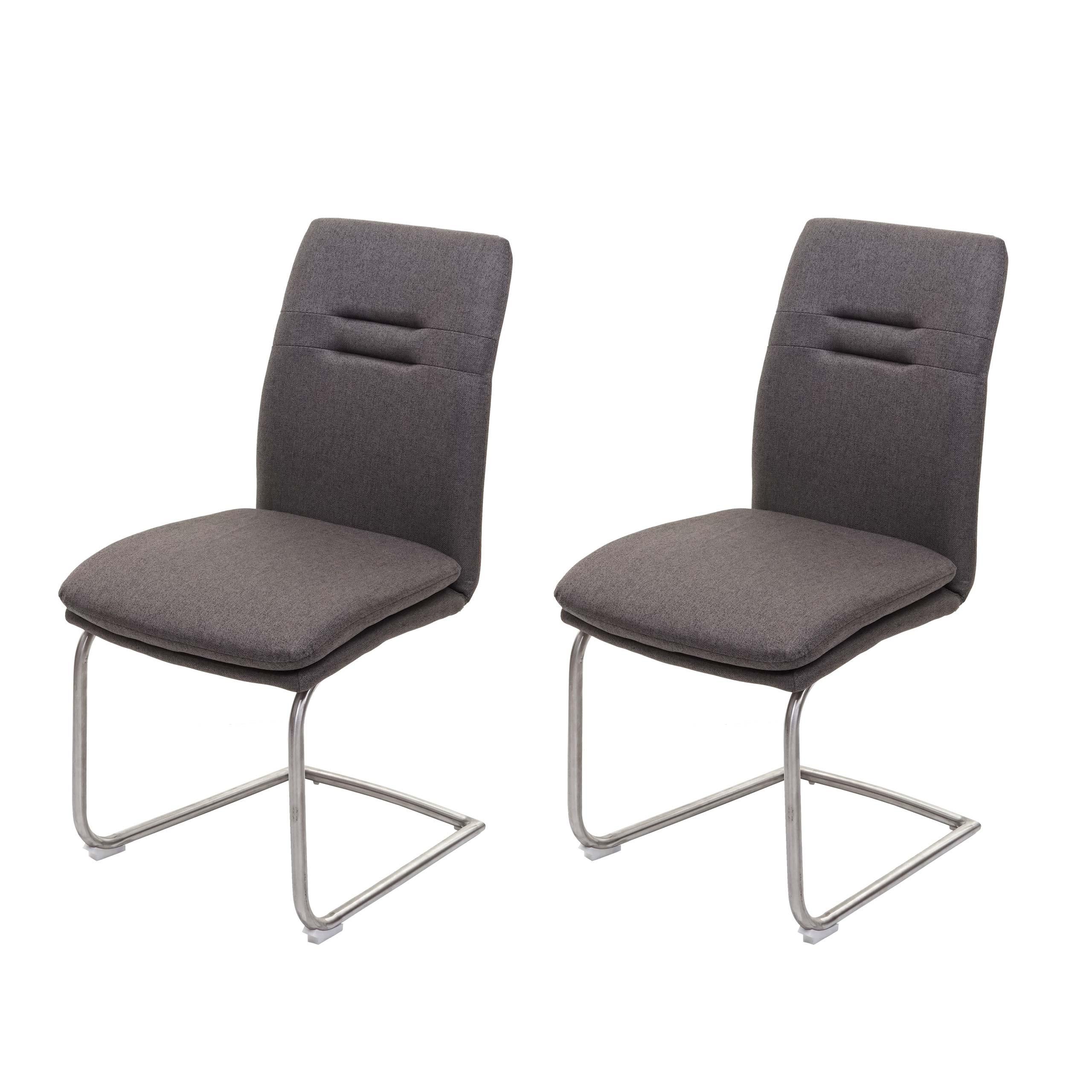ESSZIMMERSTUHL Grau 2er-Set - Graubraun/Grau, Textil (47/92/57cm) - MCW