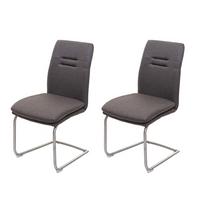 ESSZIMMERSTUHL Grau 2er-Set - Graubraun/Grau, Textil (47/92/57cm) - MCW