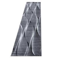 KURZFLORTEPPICH DRAU, mit Farbverlauf, Schwarz, 80 x 300 cm - Grau, Textil (300/80cm) - KADIMA DESIGN
