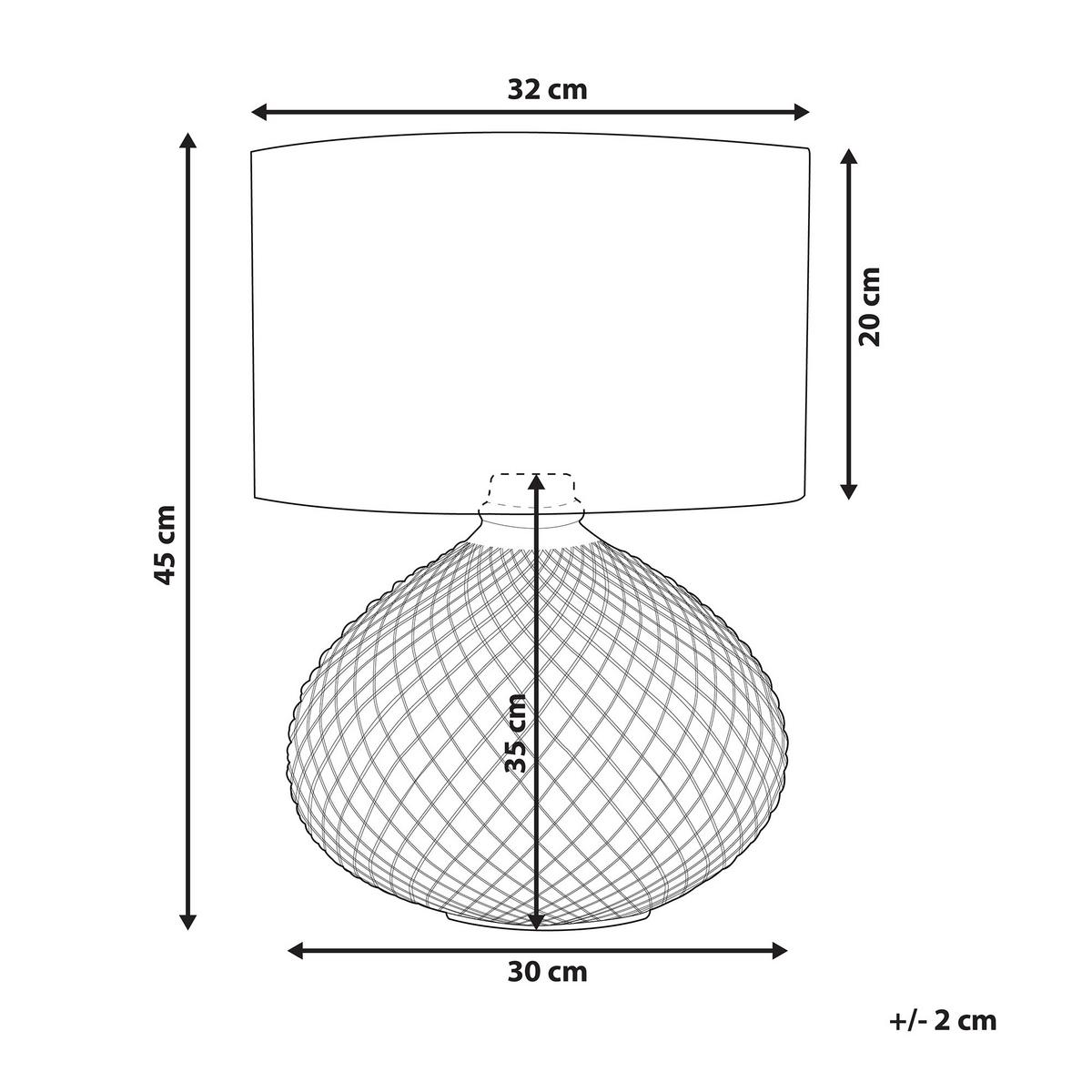 TISCHLAMPE Madon 32/32/45 cm - Goldfarben, Glas (32/32/45cm) - Beliani