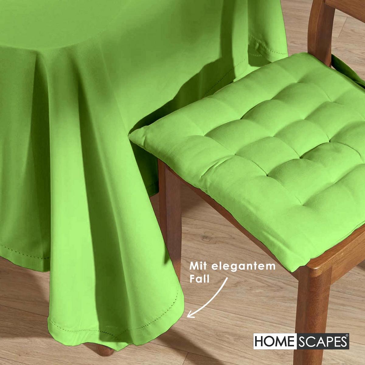 TISCHDECKE limette 137/137 cm, 100% Baumwolle - Limette, Textil (137/137cm) - Homescapes