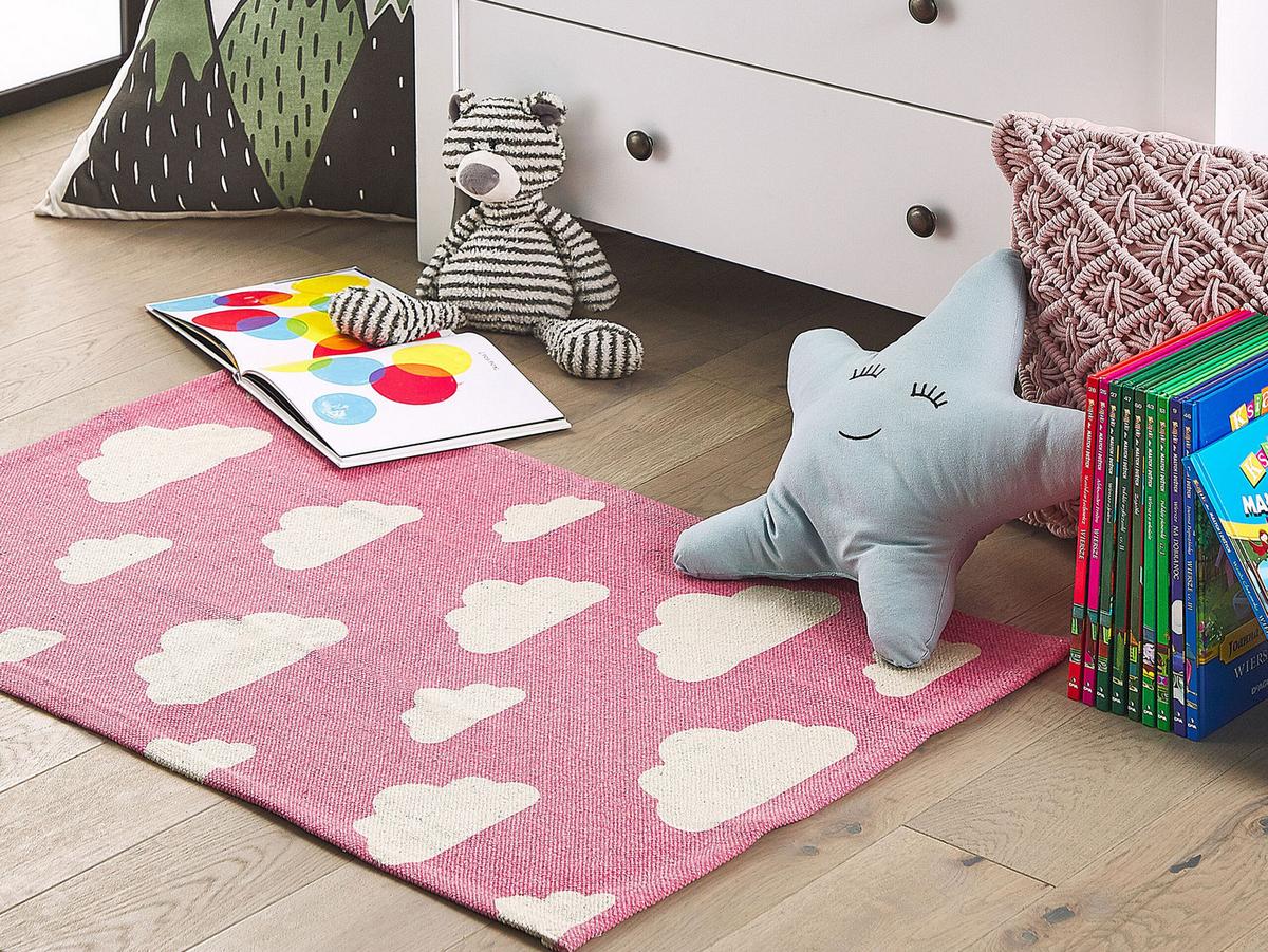 KINDERTEPPICH Gwalijar 90/60 cm - Pink, Textil (60/90cm) - Beliani