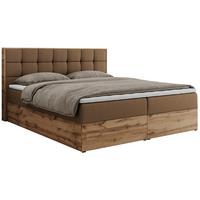 BOXBETT ALBERO 1 - 160/200 Braun Kunstleder - H4 - Braun, Holz/Textil (160/200cm) - MKS