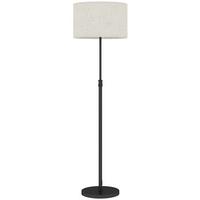 STEHLEUCHTE Stahl Leinenstoff Schwarz - Schwarz, Metall (40/40/168cm) - HOMCOM