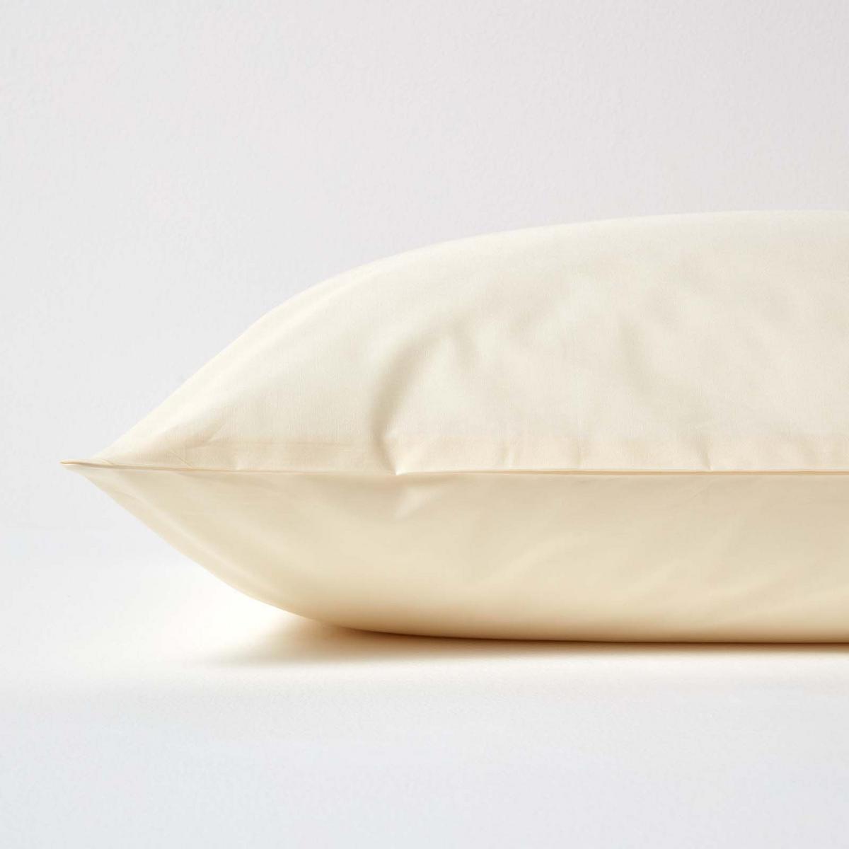 KISSENBEZUG Perkal, Ägyptische Baumwolle, Fadendichte 200 - Creme, Textil (50/90cm) - Homescapes