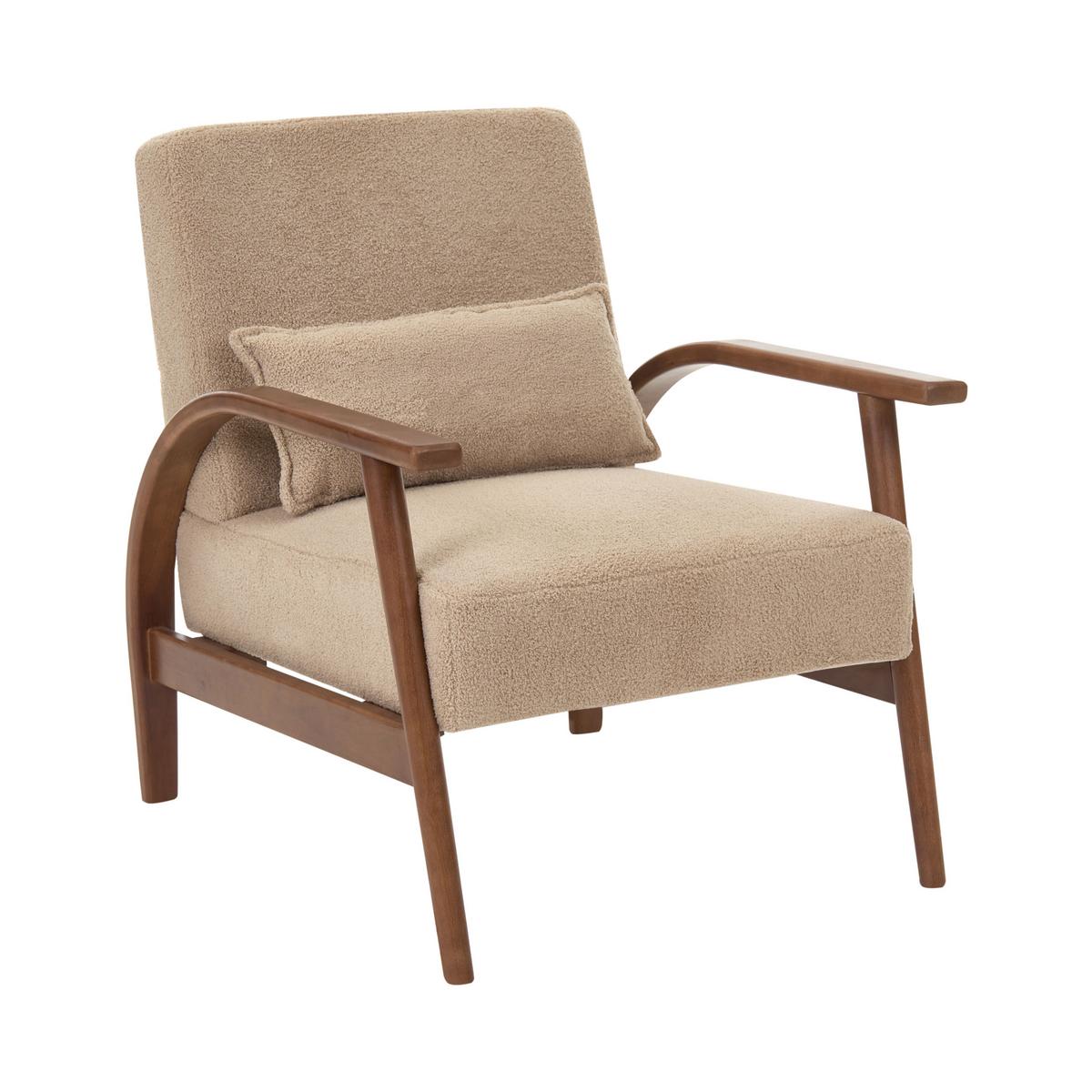 SESSEL Bouclé Sandbeige Skara - Sandfarben/Beige, Textil (70/83/88cm) - Beliani