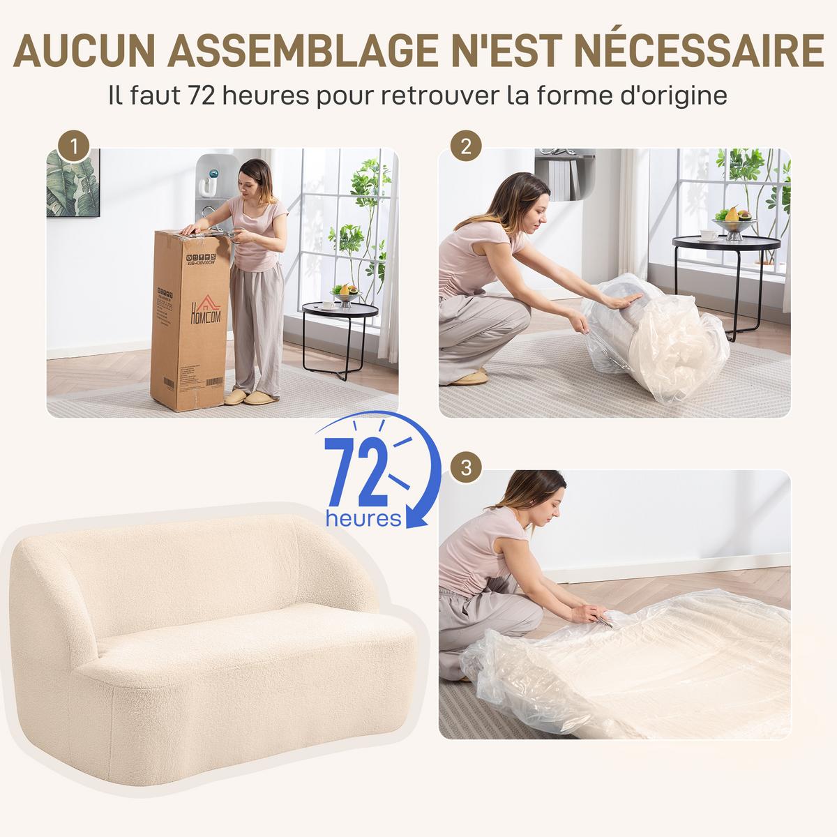SOFA Nythven 142/85/74cm - Beige, Textil (85/74/142cm) - ZMH