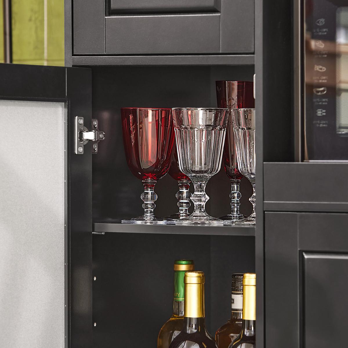 MIKROWELLENSCHRANK Schwarz - Schwarz, Holzwerkstoff (89/89/40cm) - SoBuy