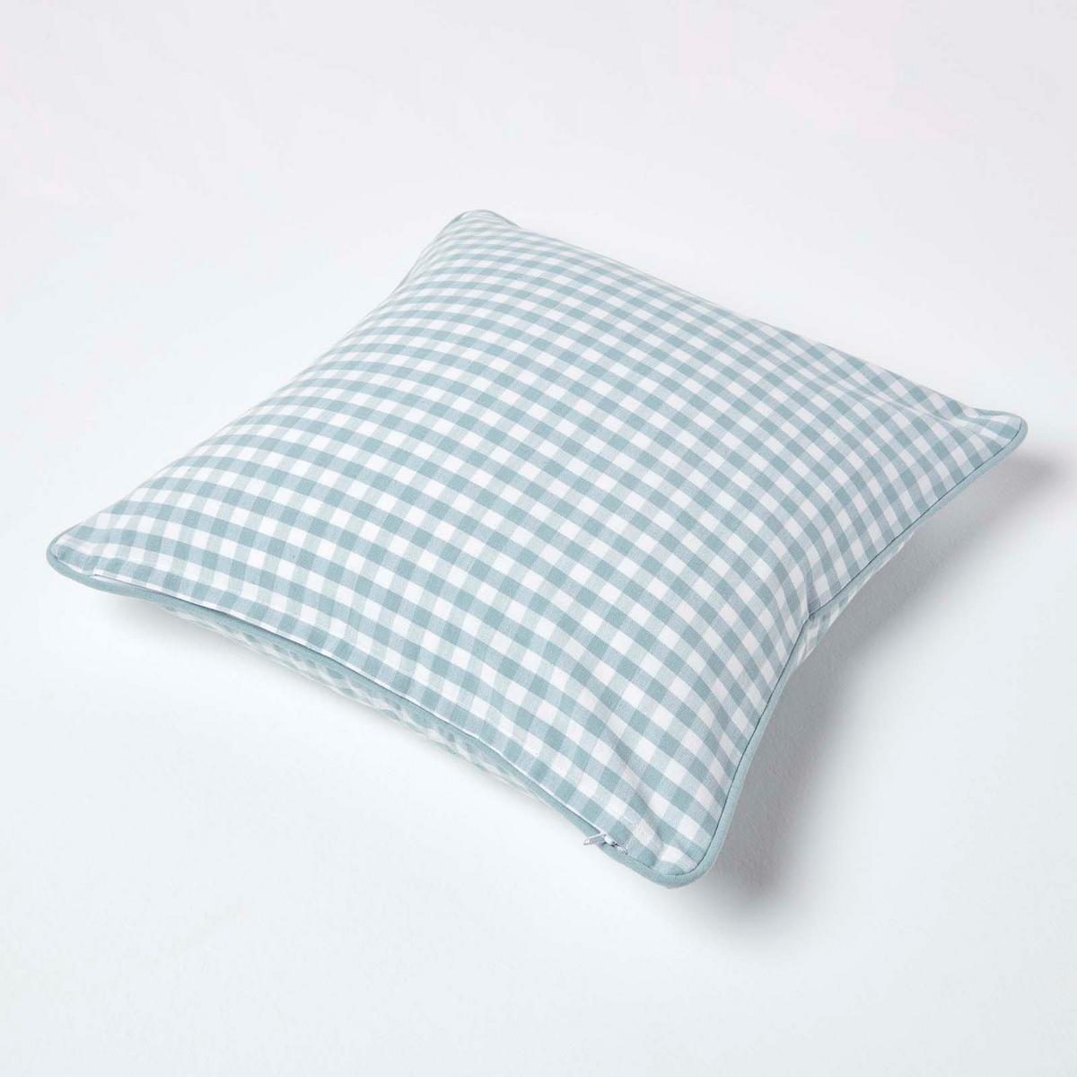 KISSENHÜLLE Vichy-Karo 45/45 cm, 100% Baumwolle - Blau, Textil (45/45cm) - Homescapes
