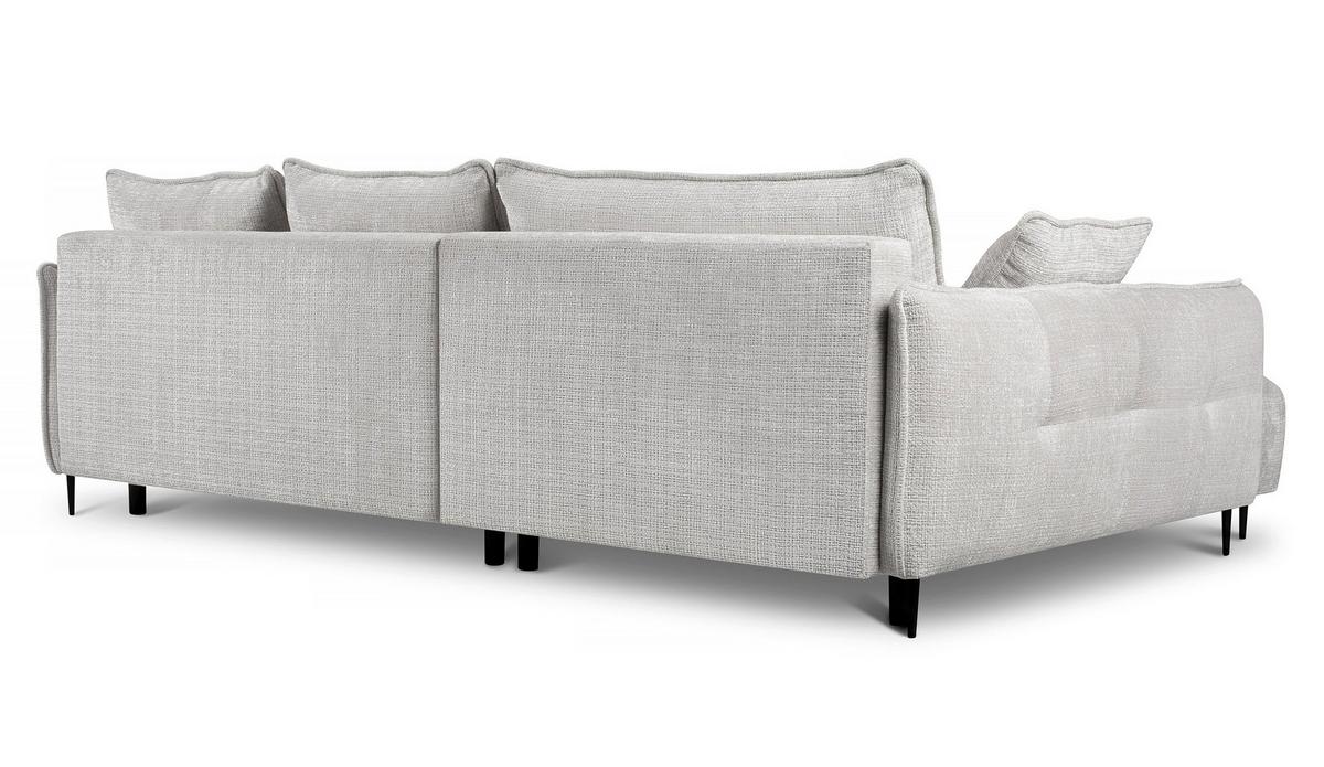 ECKSOFA Oblivio Hellgrau Chenille - Hellgrau/Schwarz, Textil/Metall (285/200cm) - Selsey