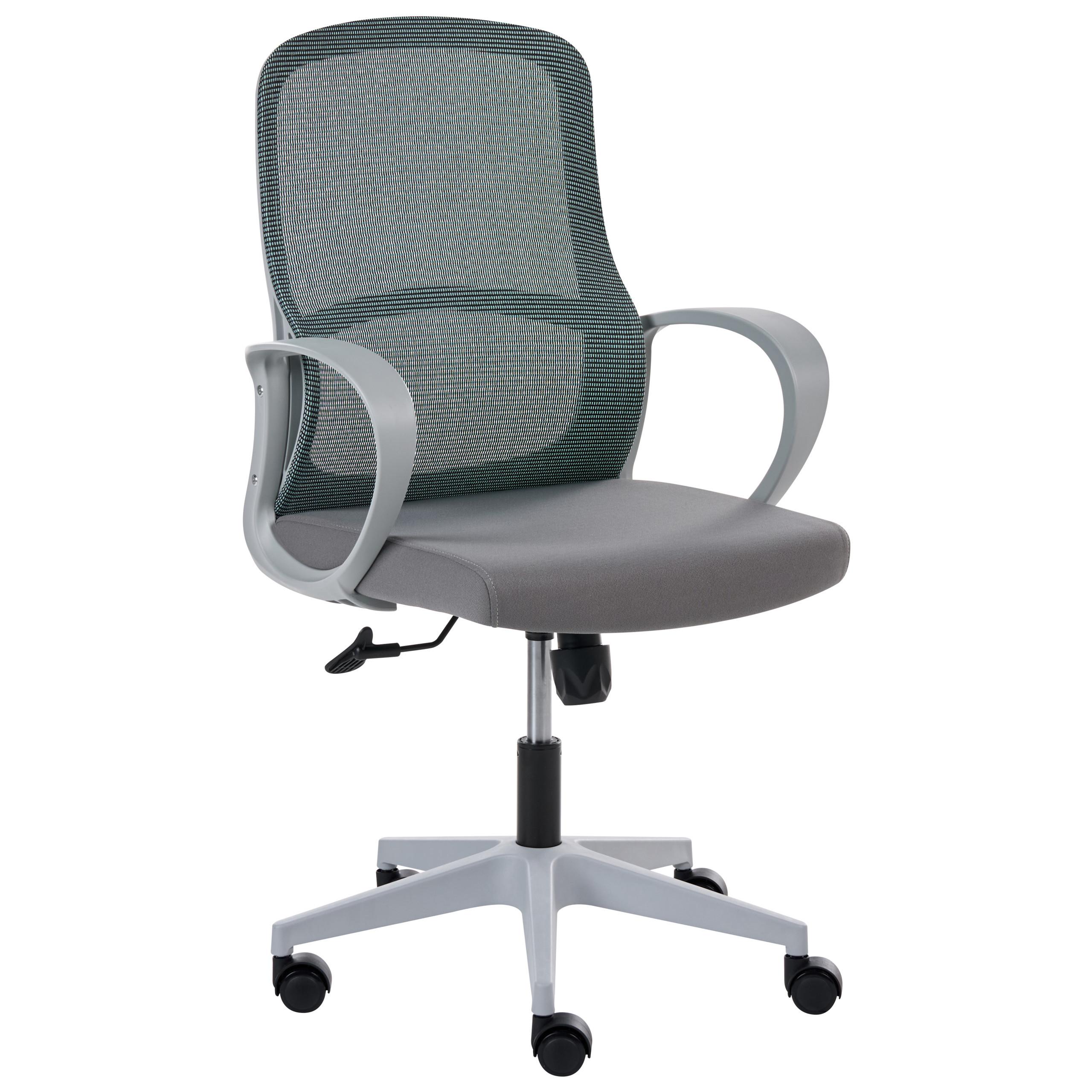 BÜROSTUHL Grau Senta - Grau, Textil (61/97/65cm) - Beliani