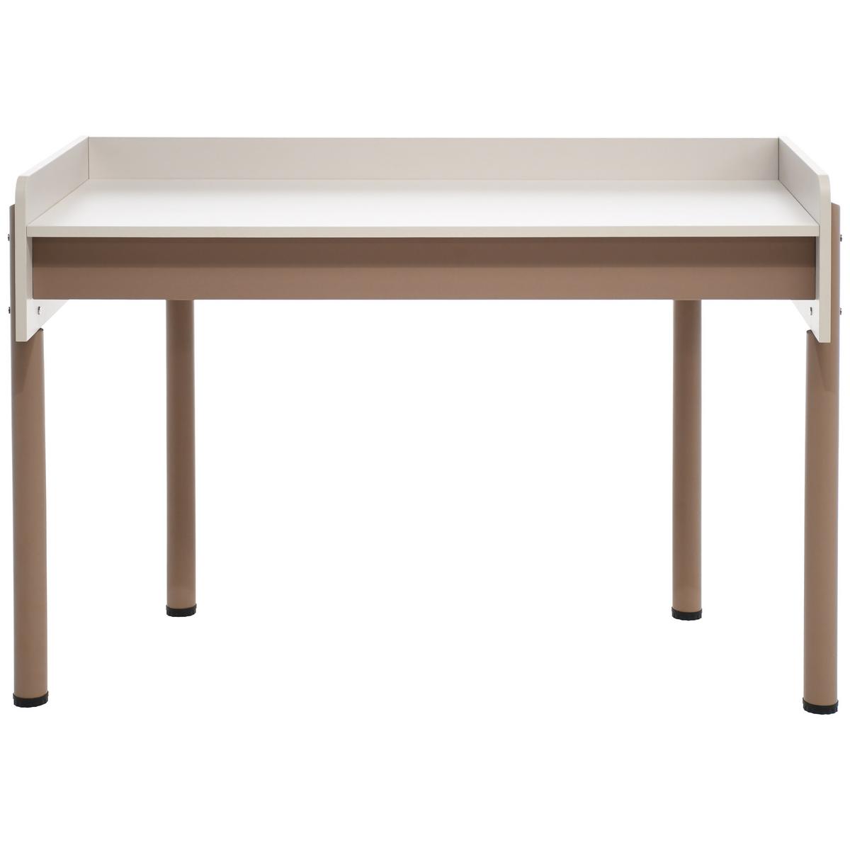 SCHREIBTISCH Boreo mit braunen Metallbeinen, 126 cm, Kaschmir+Hellbraun - Kaschmir/Hellbraun, Metall (58/126/82cm) - Beautysofa